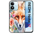 Coque pour Redmi Note 17 et PRO 4G 5G Max renard fox et fleurs