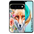 Coque pour Pixel 10 / 11 / PRO / XL renard fox et fleurs