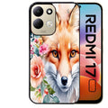 Coque pour Redmi 17 et 17C 4G 5G renard fox et fleurs