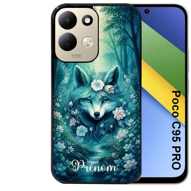 Coque pour POCO C95 PRO personnalisée renard fox foret