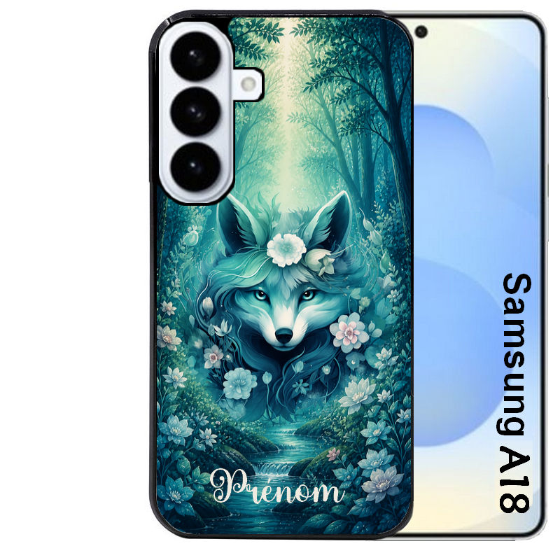 Coque pour Galaxy A08 A18 A28 A38 A58 personnalisée renard fox foret