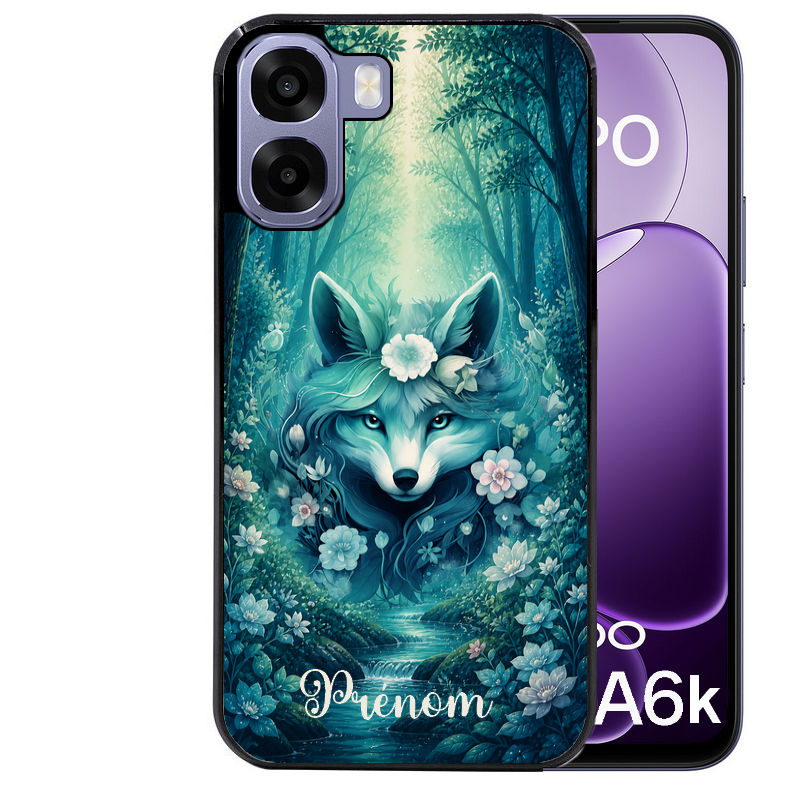 Coque pour Oppo A6 A6 A6K personnalisée renard fox foret
