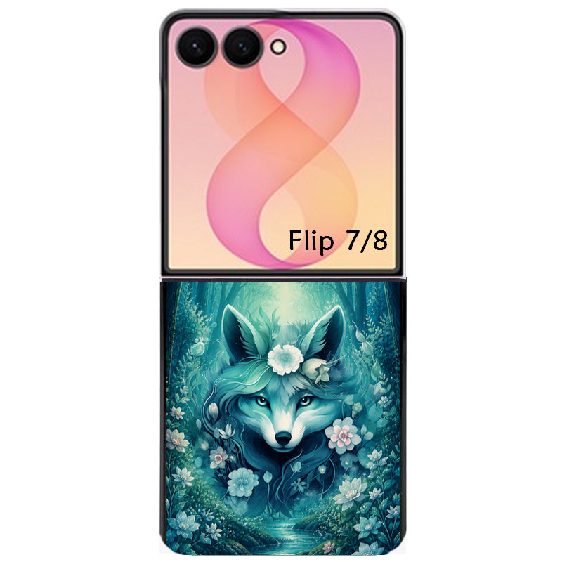 Coque pour Z FLIP 6 7 8 personnalisée renard fox foret
