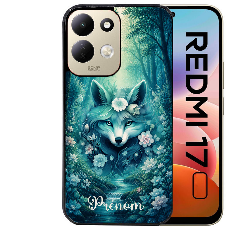 Coque pour Redmi 17 et 17C 4G 5G personnalisée renard fox foret