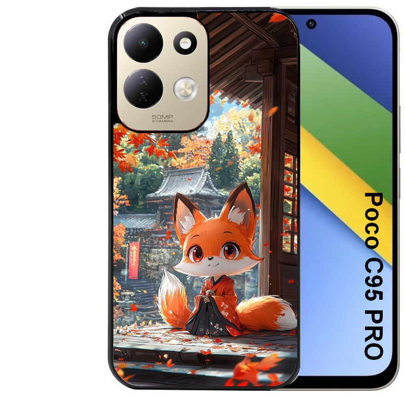 Coque pour POCO C95 PRO renard et fox anime