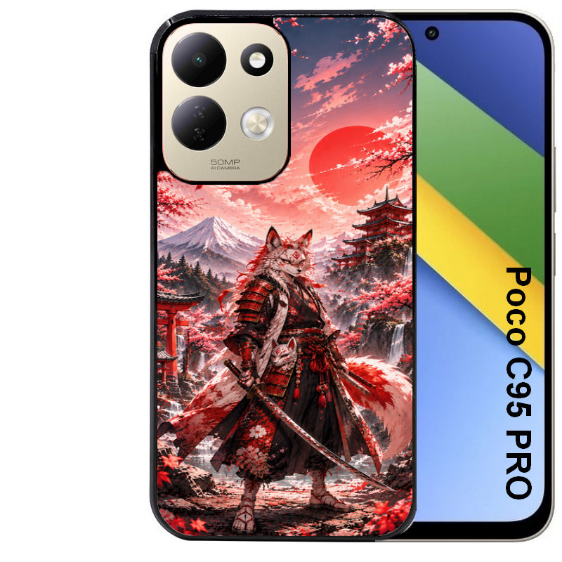 Coque pour POCO C95 PRO renard et fox manga