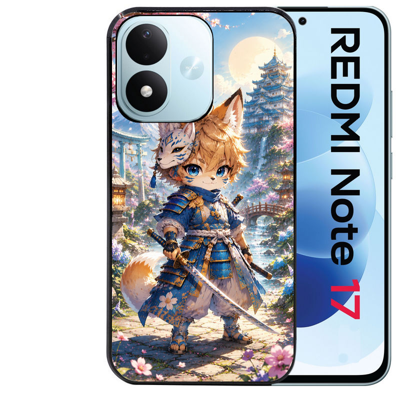 Coque pour Redmi Note 17 et PRO 4G 5G Max renard et fox samourai