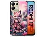 Coque pour Redmi 17 et 17C 4G 5G renard samourai girl