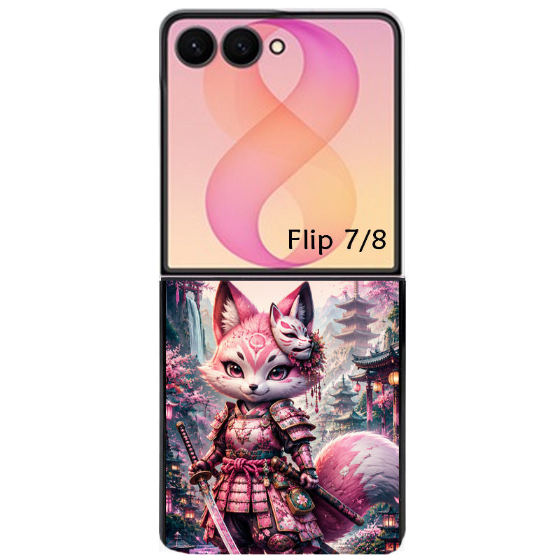 Coque pour Z FLIP 6 7 8 renard samourai girl