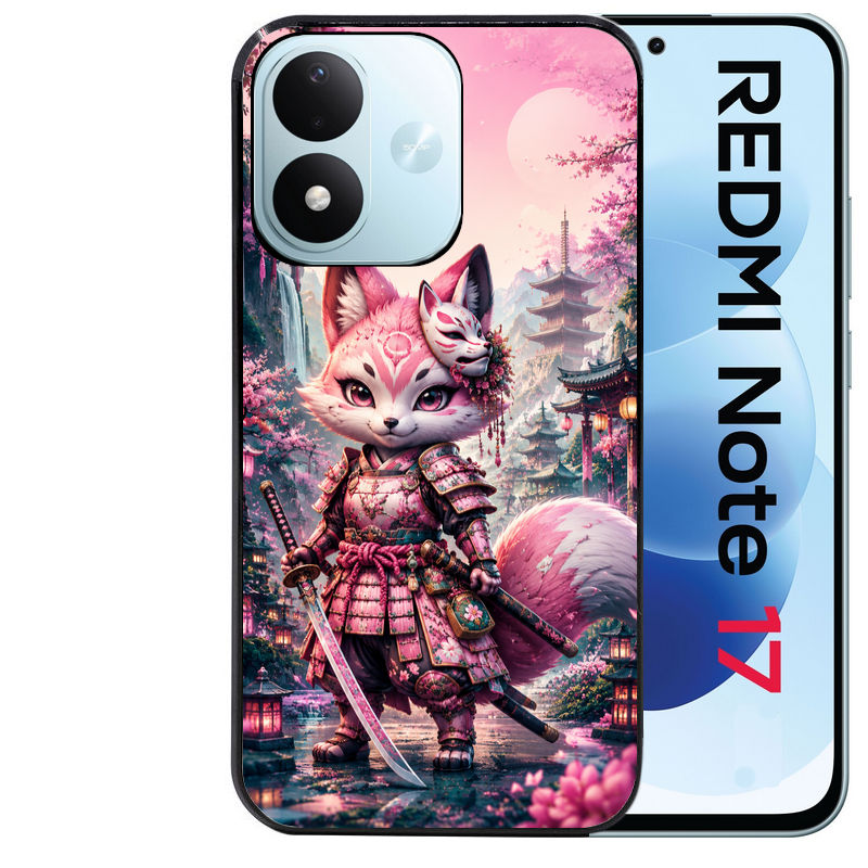 Coque pour Redmi Note 17 et PRO 4G 5G Max renard samourai girl