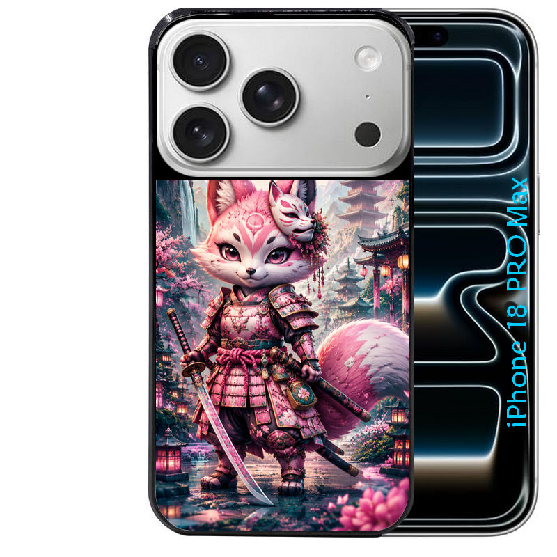 Coque pour Iphone 18 / PRO / PRO MAX / 18E renard samourai girl