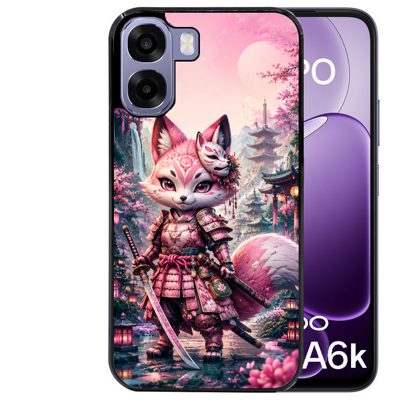 Coque pour Oppo A6 A6 A6K renard samourai girl