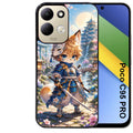 Coque pour POCO C95 PRO renard et fox samourai