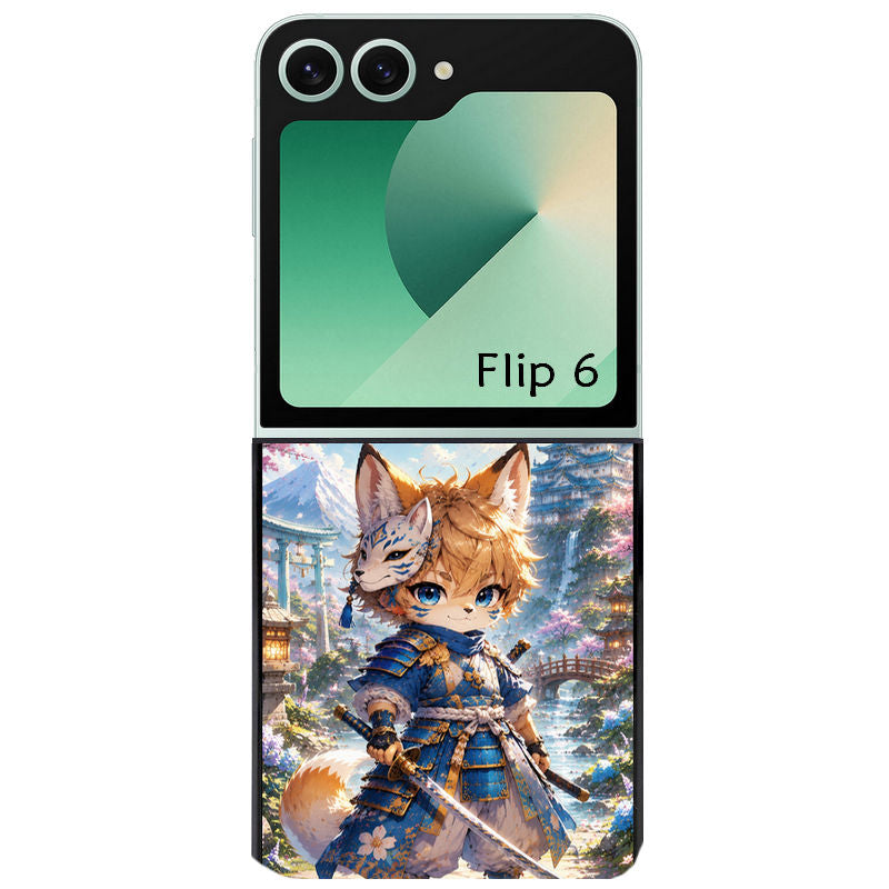 Coque pour Z FLIP 6 7 8 renard et fox samourai