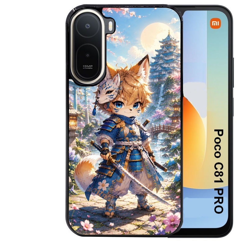 Coque pour POCO C81 PRO renard et fox samourai