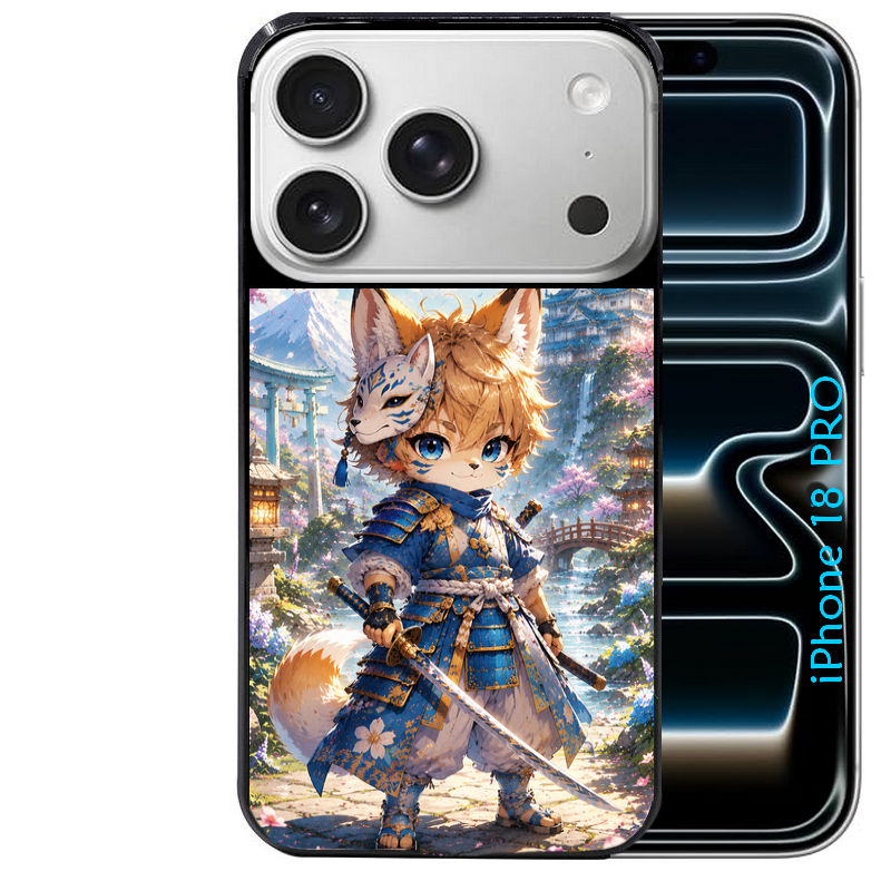 Coque pour Iphone 18 / PRO / PRO MAX / 18E renard et fox samourai