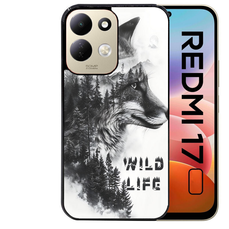Coque pour Redmi 17 et 17C 4G 5G renard fox wild