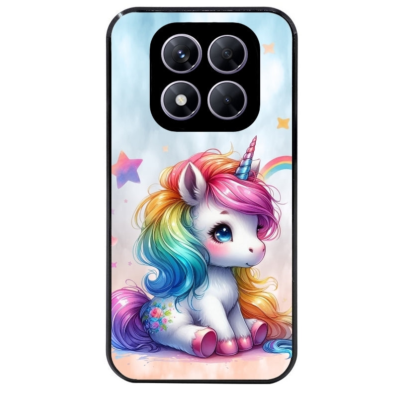 Coque noire taperso pour Redmi Note 14 et PRO PLUS 4G 5G avec motif licorne et etoiles protection antichoc personnalisée