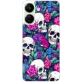 Coque taperso pour POCO C65 4G avec motif tete de mort violet protection antichoc personnalisée