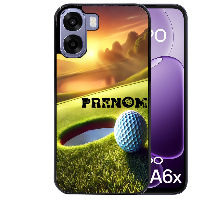 Coque noire taperso pour OPPO A6 A6X 4G et 5G avec motif golf personnalisee protection antichoc personnalisée
