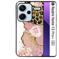 Coque noire taperso pour Redmi Note 13 PRO PLUS 5G avec motif marbre fleur leopard protection antichoc personnalisée
