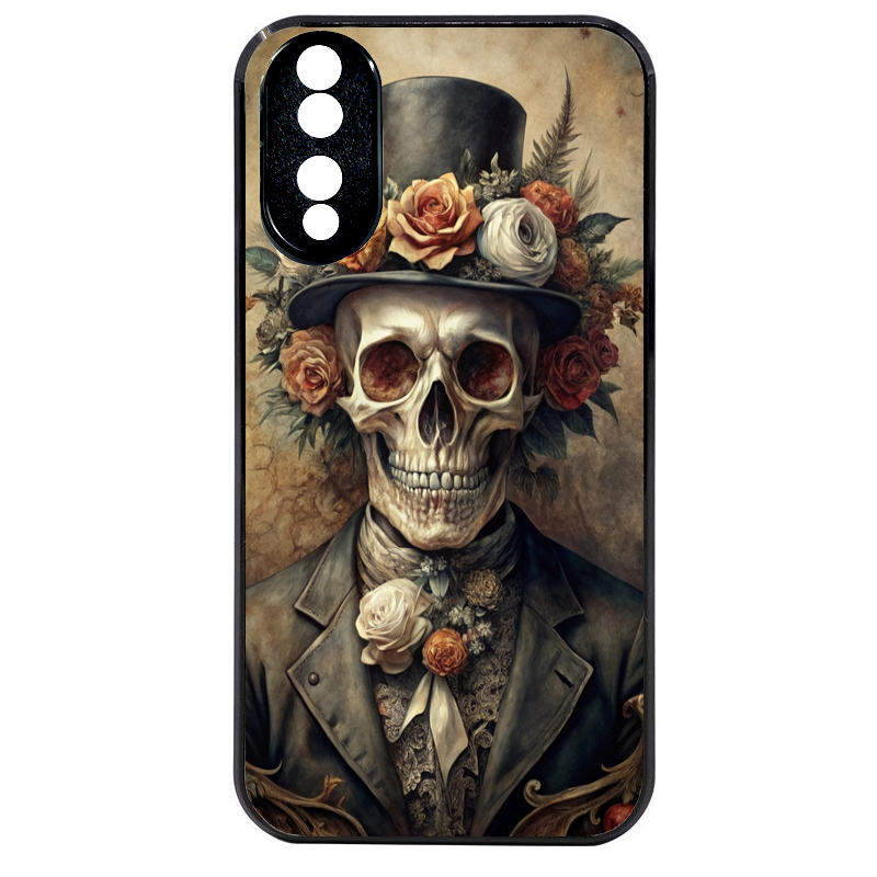 Coque noire taperso pour Honor 70 LITE 90 et LITE avec motif tete de mort chapeau protection antichoc personnalisée