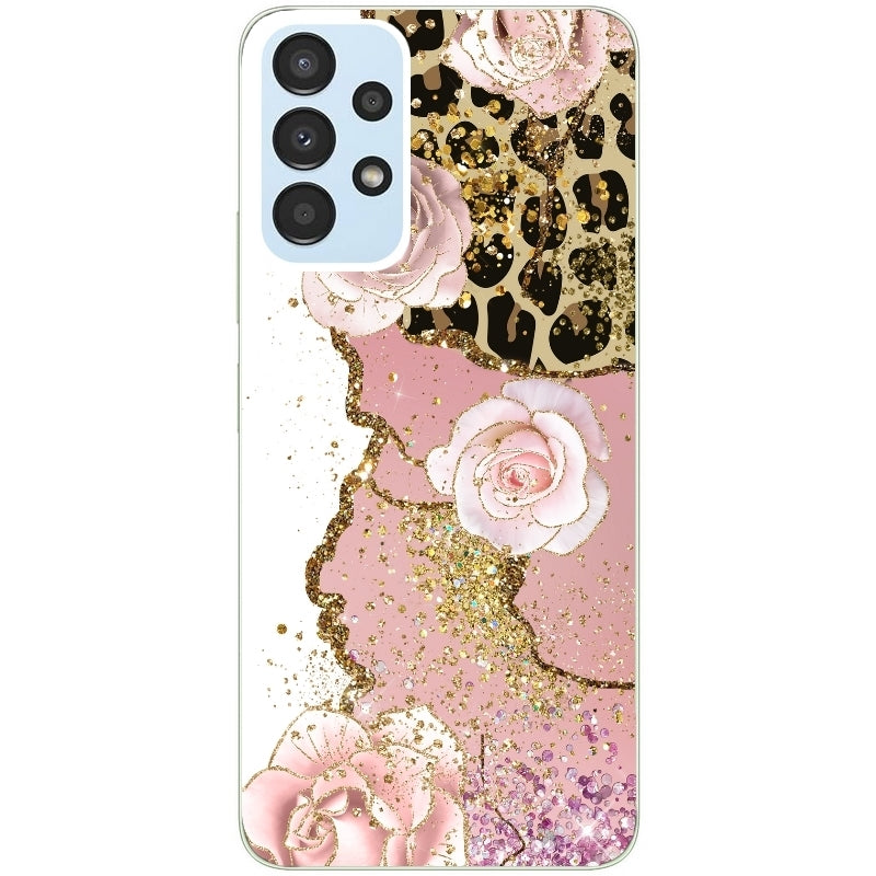 Coque taperso pour Galaxy A13 4G et 5G A23 A53 avec motif marbre fleur leopard protection antichoc personnalisée