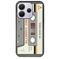 Coque noire taperso pour Redmi Note 14 et PRO PLUS 4G 5G avec motif cassette grise personnalisable protection antichoc personnalisée