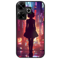 Coque noire taperso pour POCO M6 4G avec motif new york anime protection antichoc personnalisée