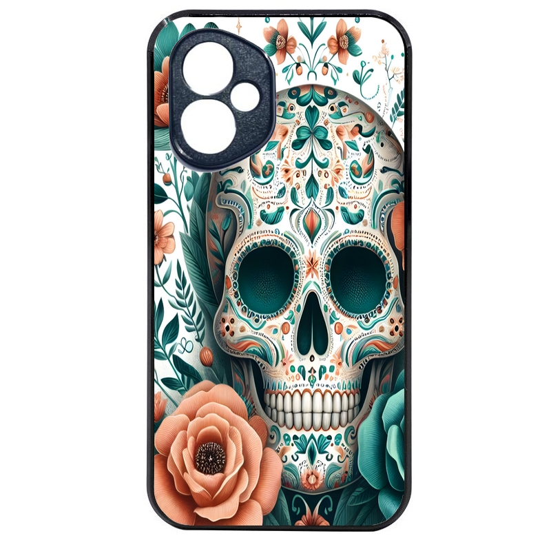 Coque noire taperso pour Honor 400 et Lite Pro Smart avec motif mort mexicaine turquoise protection antichoc personnalisée
