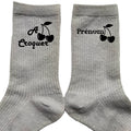 Chaussettes personnalisées paillettes argent motif à croquer