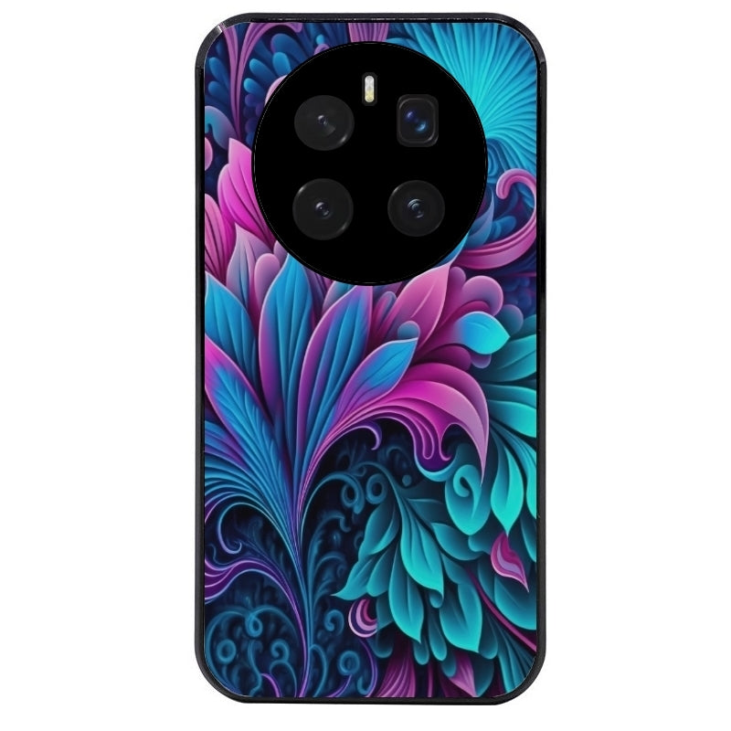 Coque noire taperso pour Magic 7 LITE et PRO avec motif tropical violet et des fleurs protection antichoc personnalisée