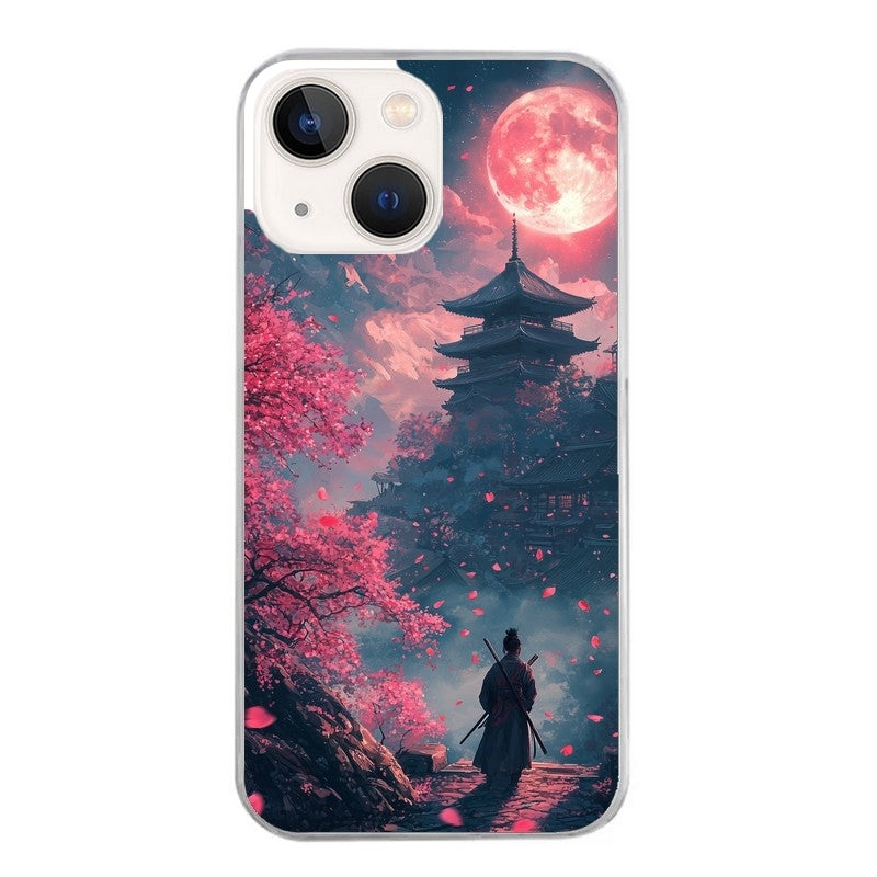 Coque taperso pour Iphone 14 et PRO PLUS PRO MAX avec motif samourai cerisier protection antichoc personnalisée