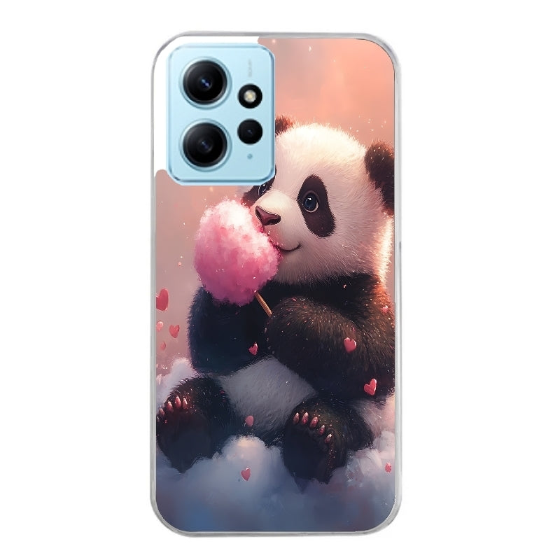 Coque taperso pour Redmi Note 12 4G 5G PRO 4G avec motif panda bonbon protection antichoc personnalisée