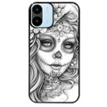 Coque noire taperso pour Redmi A1 et A2 avec motif mort calavera tatoo protection antichoc personnalisée