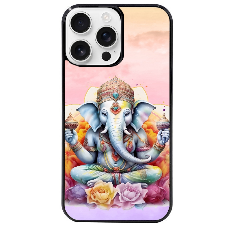 Coque noire taperso pour Iphone 16 16E PLUS MAX PRO avec motif elephant namaste protection antichoc personnalisée