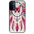 Coque noire taperso pour OPPO A54 et A74 5G avec motif dreamcatcher et papillon protection antichoc personnalisée