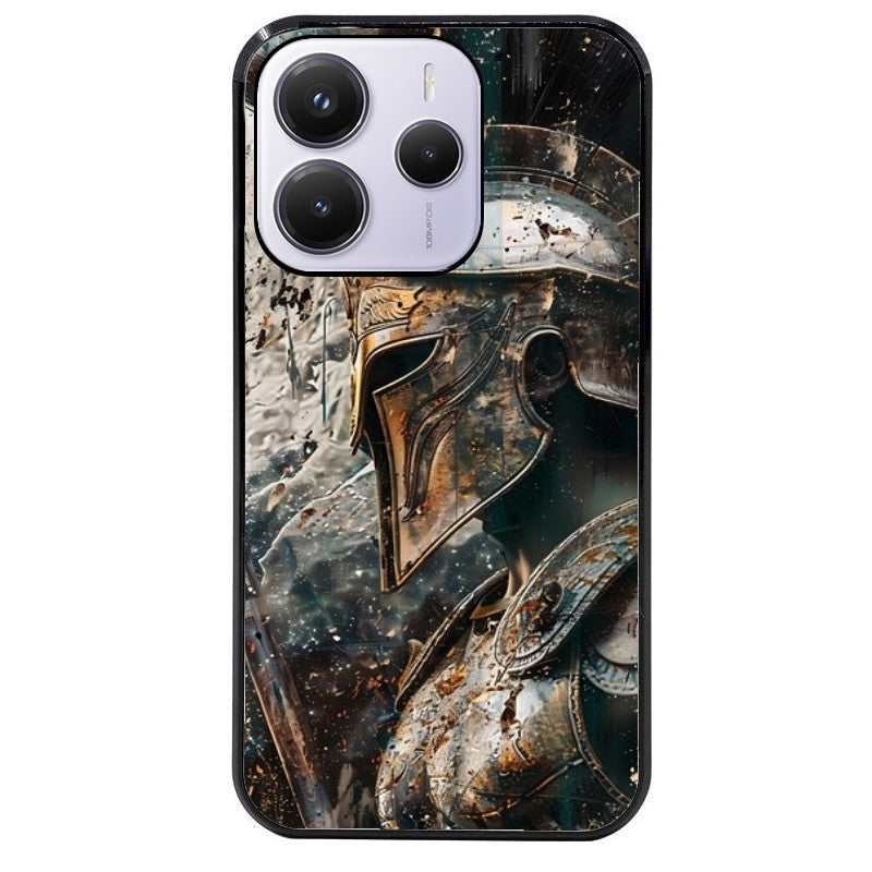 Coque noire taperso pour Redmi Note 14 et PRO PLUS 4G 5G avec motif spartan guerrier protection antichoc personnalisée