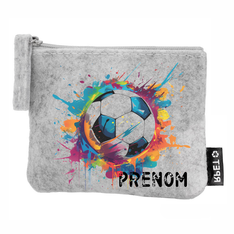 Porte monnaie personnalisé football ballon en feutrine en feutrine