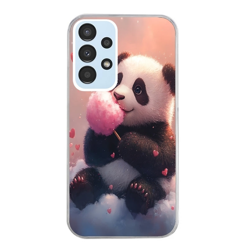 Coque taperso pour Galaxy A13 4G et 5G A23 A53 avec motif panda bonbon protection antichoc personnalisée