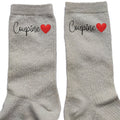 Chaussettes paillettes crème motif copine coupine