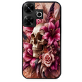Coque noire taperso pour POCO M6 4G avec motif tete de mort skull plume protection antichoc personnalisée