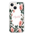 Coque taperso pour Iphone 13 et PRO MINI PRO MAX avec motif cadre fleur pastel personnalisee protection antichoc personnalisée
