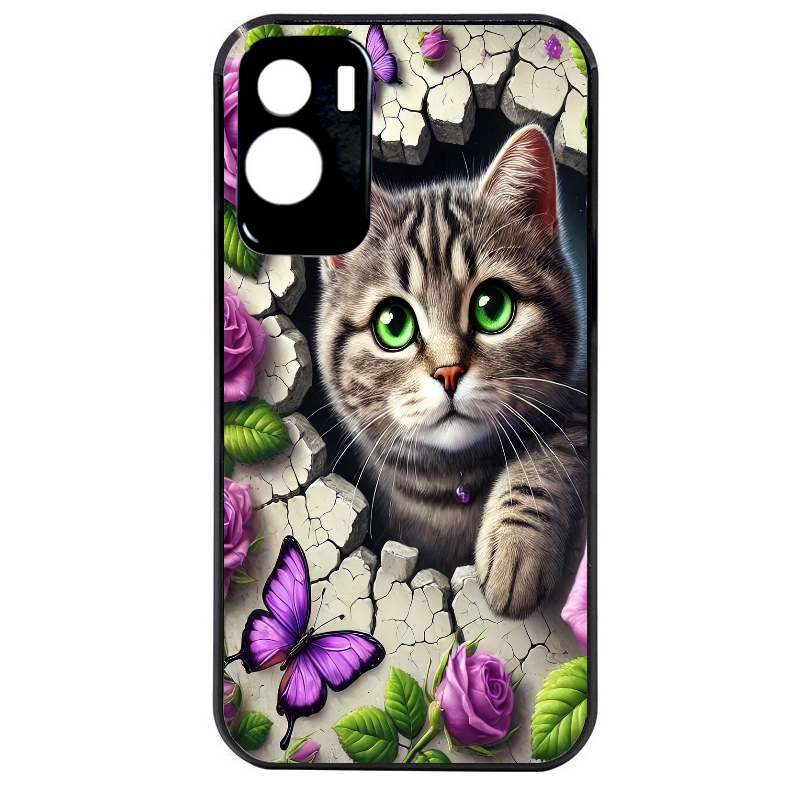 Coque noire taperso pour Honor 70 LITE 90 et LITE avec motif chat papillon 3 protection antichoc personnalisée