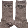 Chaussettes paillettes bronze motif maman formidable