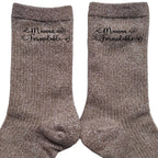 Chaussettes paillettes bronze motif maman formidable