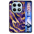 Coque noire taperso pour Redmi Note 15 et PRO PLUS 4G 5G avec motif zebre violet protection antichoc personnalisée