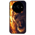 Coque noire taperso pour Redmi A3 avec motif lion flamme protection antichoc personnalisée