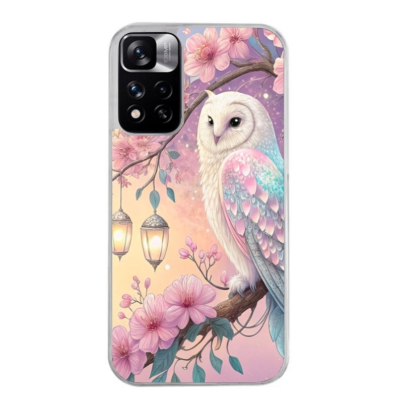 Coque taperso pour Redmi Note 12 4G 5G PRO 4G avec motif chouette cerisier protection antichoc personnalisée