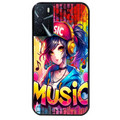 Coque noire taperso pour OPPO A16 et A16S avec motif anime manga et music protection antichoc personnalisée